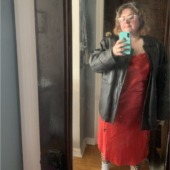 New River Mens LARGE Black Lamb Leather Heavy Weight Coat Lambskin Vintage - Picture 11 of 16